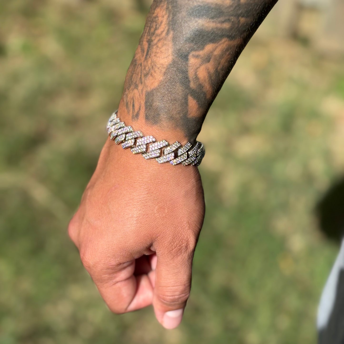 14mm Prong Cuban Bracelet .925 Silver