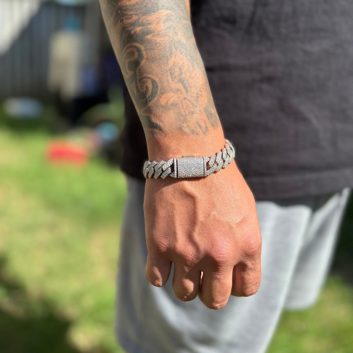 14mm Prong Cuban Bracelet .925 Silver