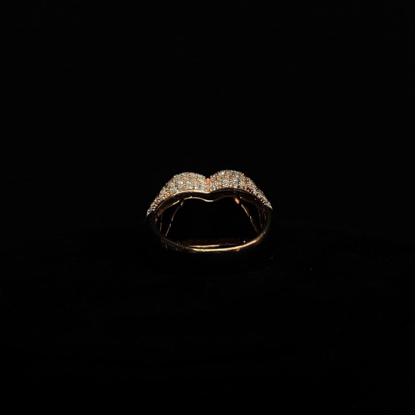 Baguette Heart Ring 14K Rose Gold Plated