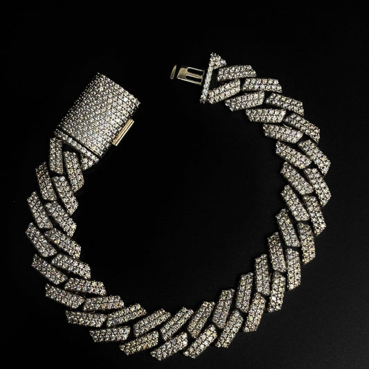 14mm Prong Cuban Bracelet .925 Silver
