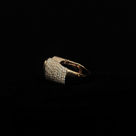 Baguette Heart Ring 14K Rose Gold Plated