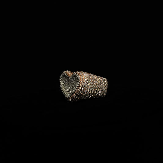 Baguette Heart Ring 14K Rose Gold Plated